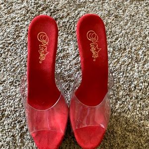Pleaser platform sandals size 10 5inch heels